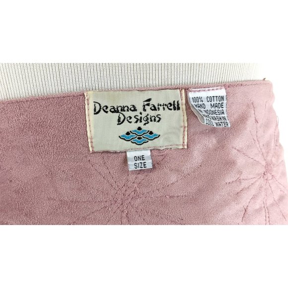 Deanna Farrell Designs pink floral faux suede wide sash fringe belt one size - Picture 4 of 5